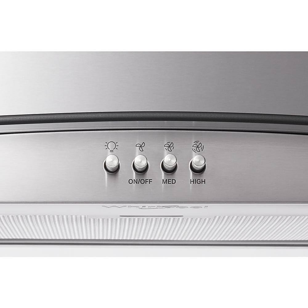 Alt View 13. Whirlpool - 36" Curved Glass Wall Mount Range Hood - Stainless Steel.