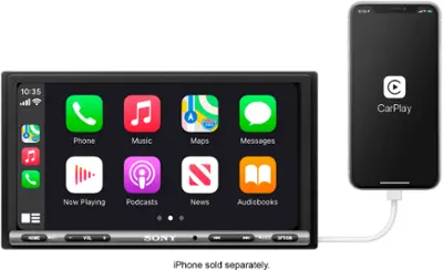 Sony - 6.95" Android Auto and Apple CarPlay Bluetooth Digital Media Receiver - Black