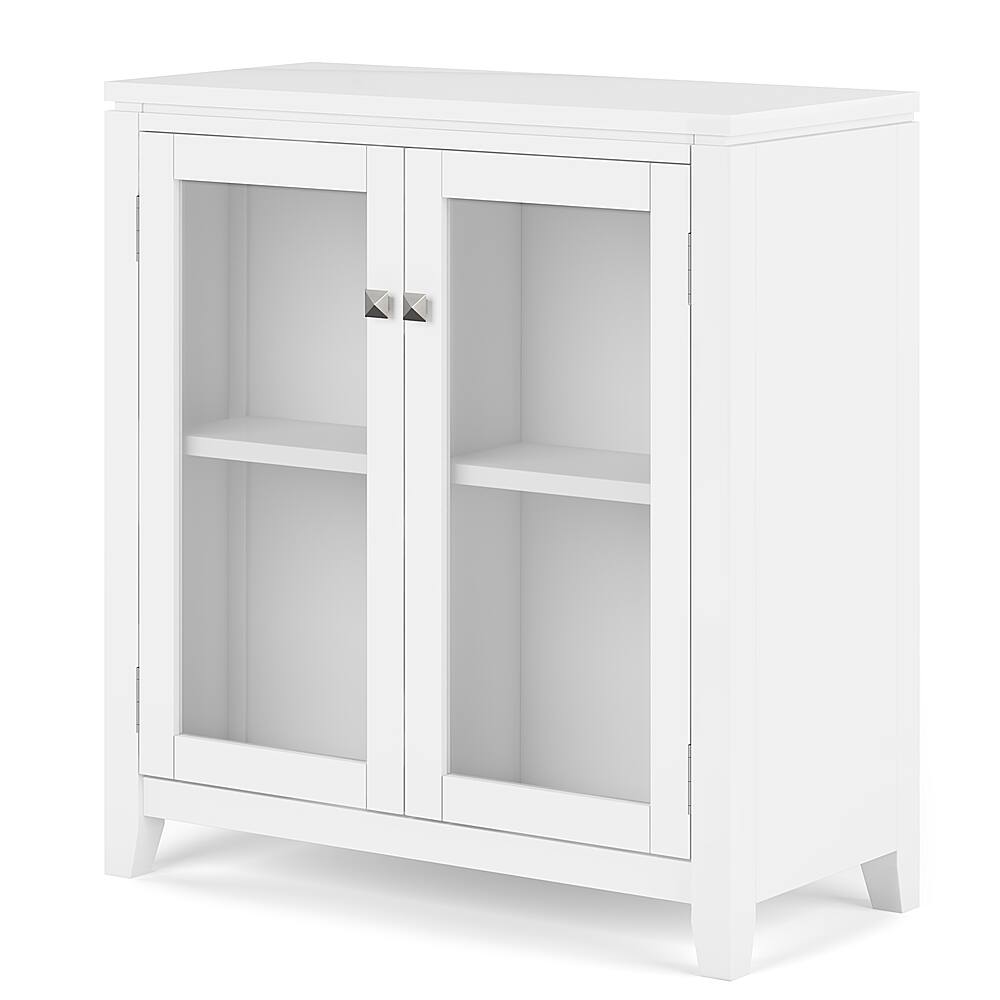 Angle View: Simpli Home - Cosmopolitan Low Storage Cabinet - White