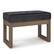 Front. Simpli Home - Milltown Footstool Small Ottoman Bench - Distressed Black.