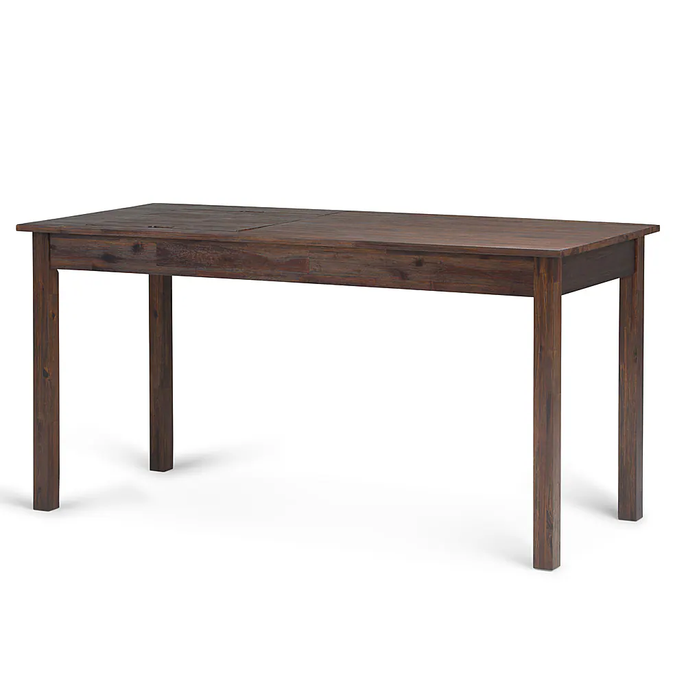 Angle. Simpli Home - Monroe Desk - Distressed Charcoal Brown.
