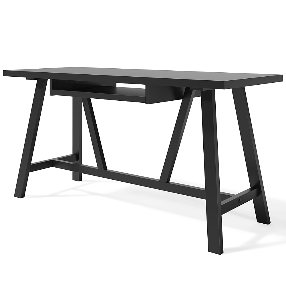 Angle View: Simpli Home - Dylan SOLID WOOD Industrial 60 inch Wide Writing Office Desk in - Black
