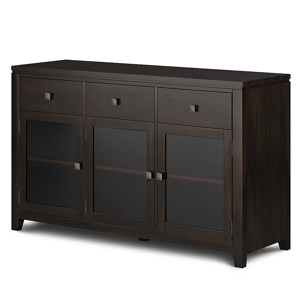 Angle. Simpli Home - Cosmopolitan solid wood 54 inch Wide Contemporary Sideboard Buffet - Mahogany.