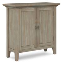 Simpli Home - Redmond Low Storage Cabinet - Distressed Grey - Front_Zoom