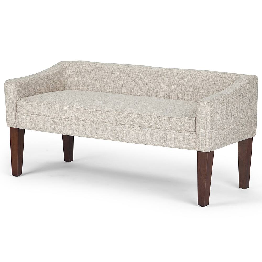 Angle View: Simpli Home - Parris Upholstered Bench - Platinum