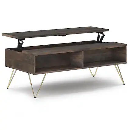 Front. Simpli Home - Hunter Lift Top Coffee Table - Ebony.