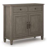 Simpli Home - Connaught SOLID WOOD 40 inch Wide Traditional Entryway Storage Cabinet in - Farmhouse Grey - Front_Zoom