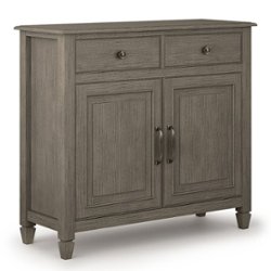 Simpli Home - Connaught solid wood 40 inch Wide Traditional Entryway Storage Cabinet - Farmhouse Grey - Front_Zoom