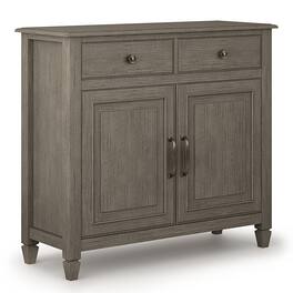 Simpli Home - Connaught solid wood 40 inch Wide Traditional Entryway Storage Cabinet - Farmhouse Grey