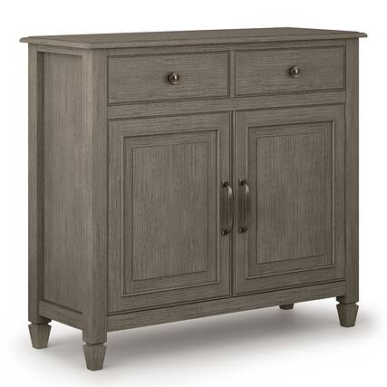 Front. Simpli Home - Connaught solid wood 40 inch Wide Traditional Entryway Storage Cabinet - Farmhouse Grey.