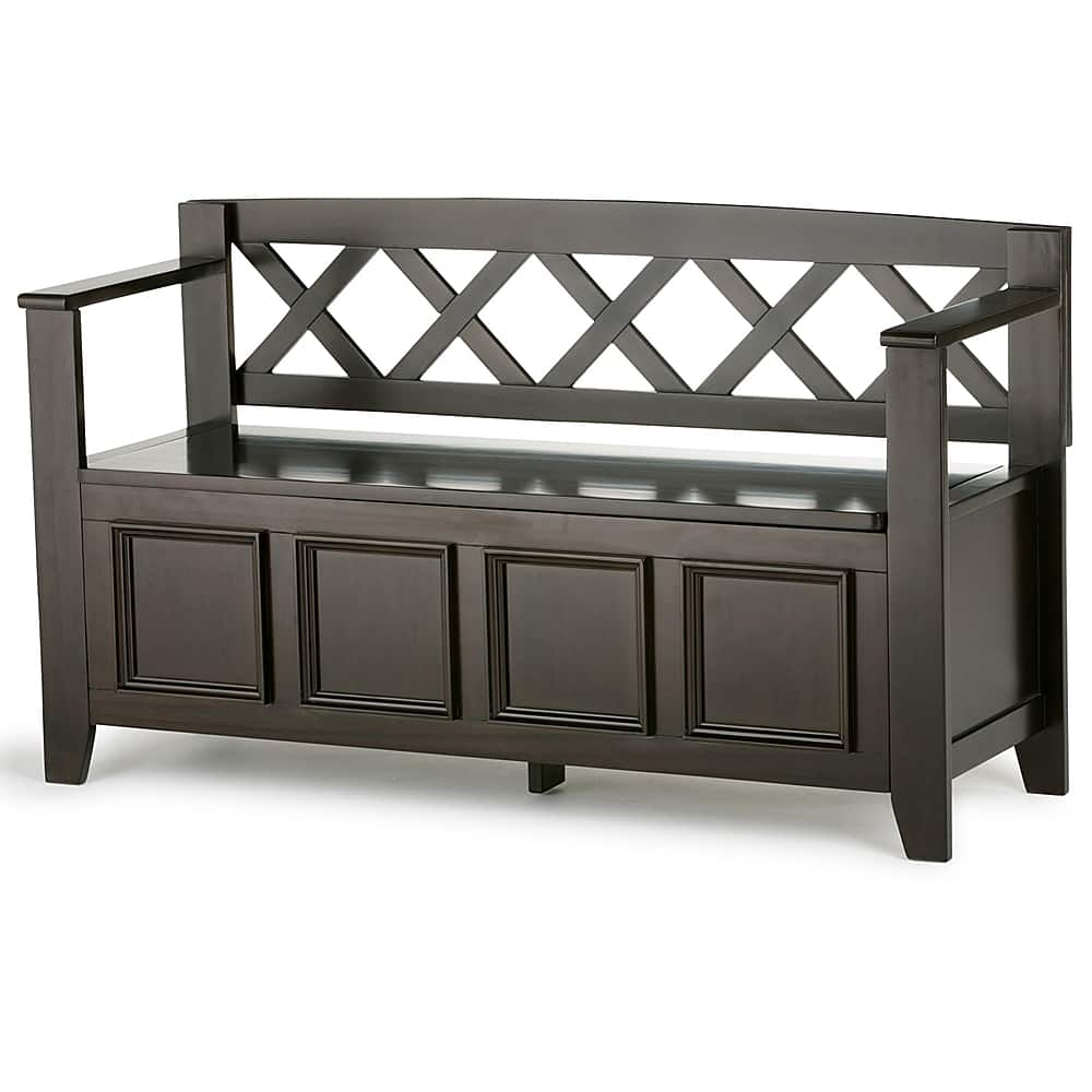 Angle View: Simpli Home - Amherst Entryway Storage Bench - Hickory Brown