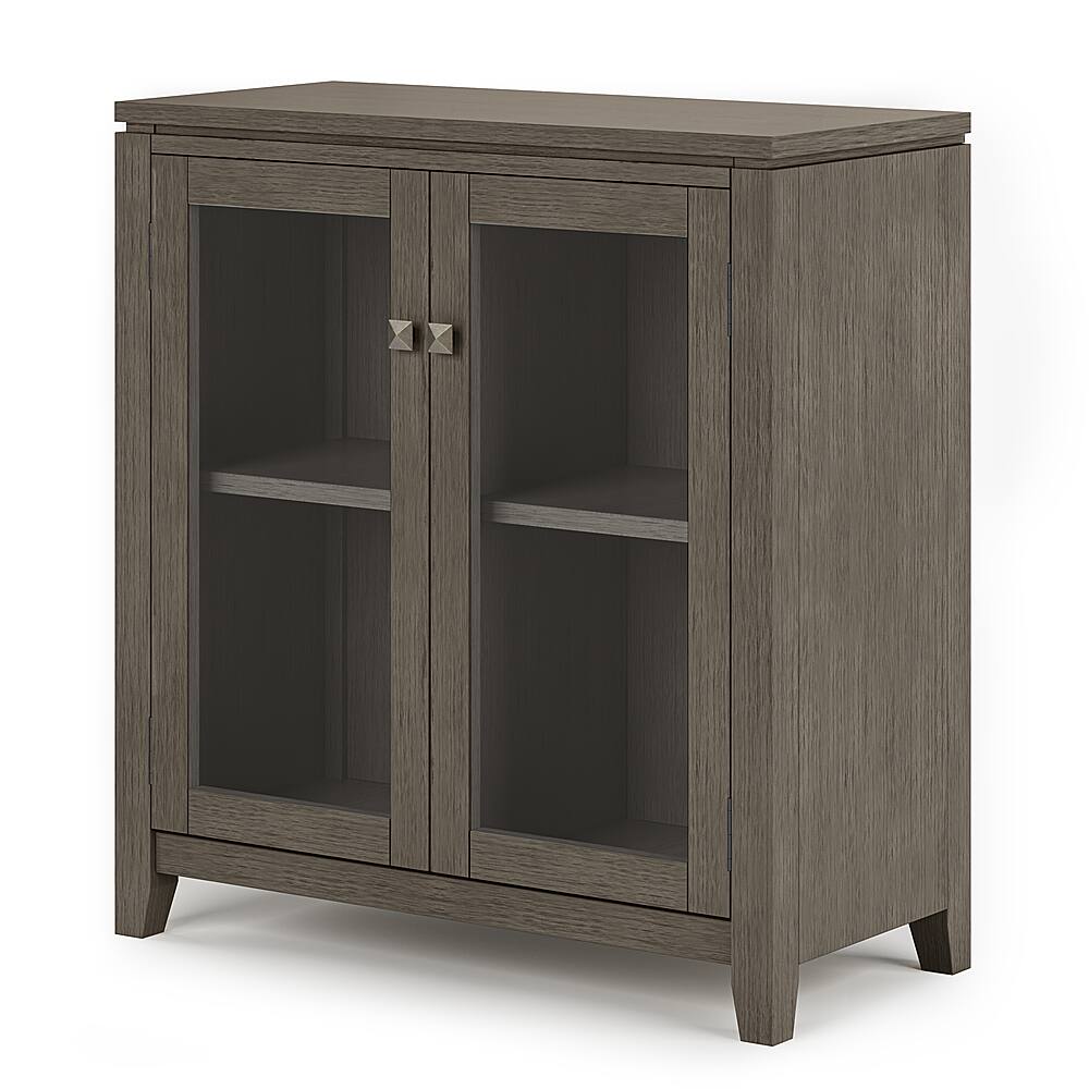 Angle View: Simpli Home - Cosmopolitan Low Storage Cabinet - Farmhouse Grey