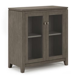 Simpli Home - Cosmopolitan Low Storage Cabinet - Farmhouse Grey - Front_Zoom