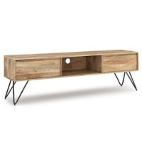 Simpli Home - Hunter Solid Mango Wood 68 inch Wide Industrial TV Media Stand For TVs up to 75 inches - Natural - Front_Zoom