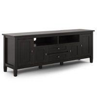 Simpli Home - Warm Shaker solid wood 72 in Wide TV Media Stand & For TVs up to 80 inches - Hickory Brown - Front_Zoom
