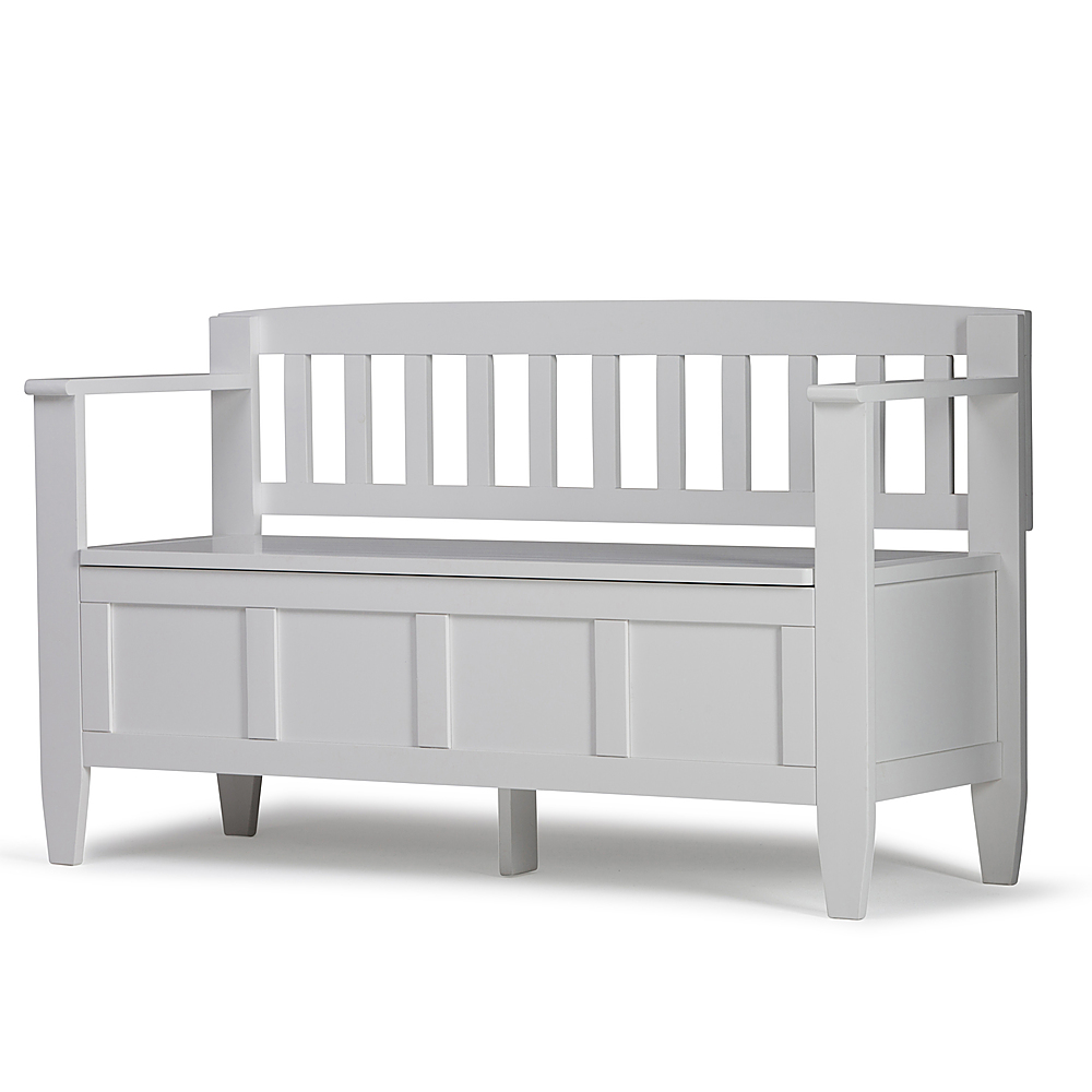 Angle View: Simpli Home - Brooklyn Entryway Storage Bench - White
