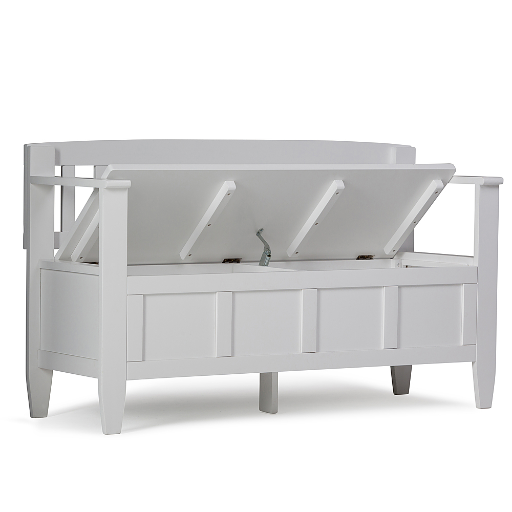 Left View: Simpli Home - Brooklyn Entryway Storage Bench - White