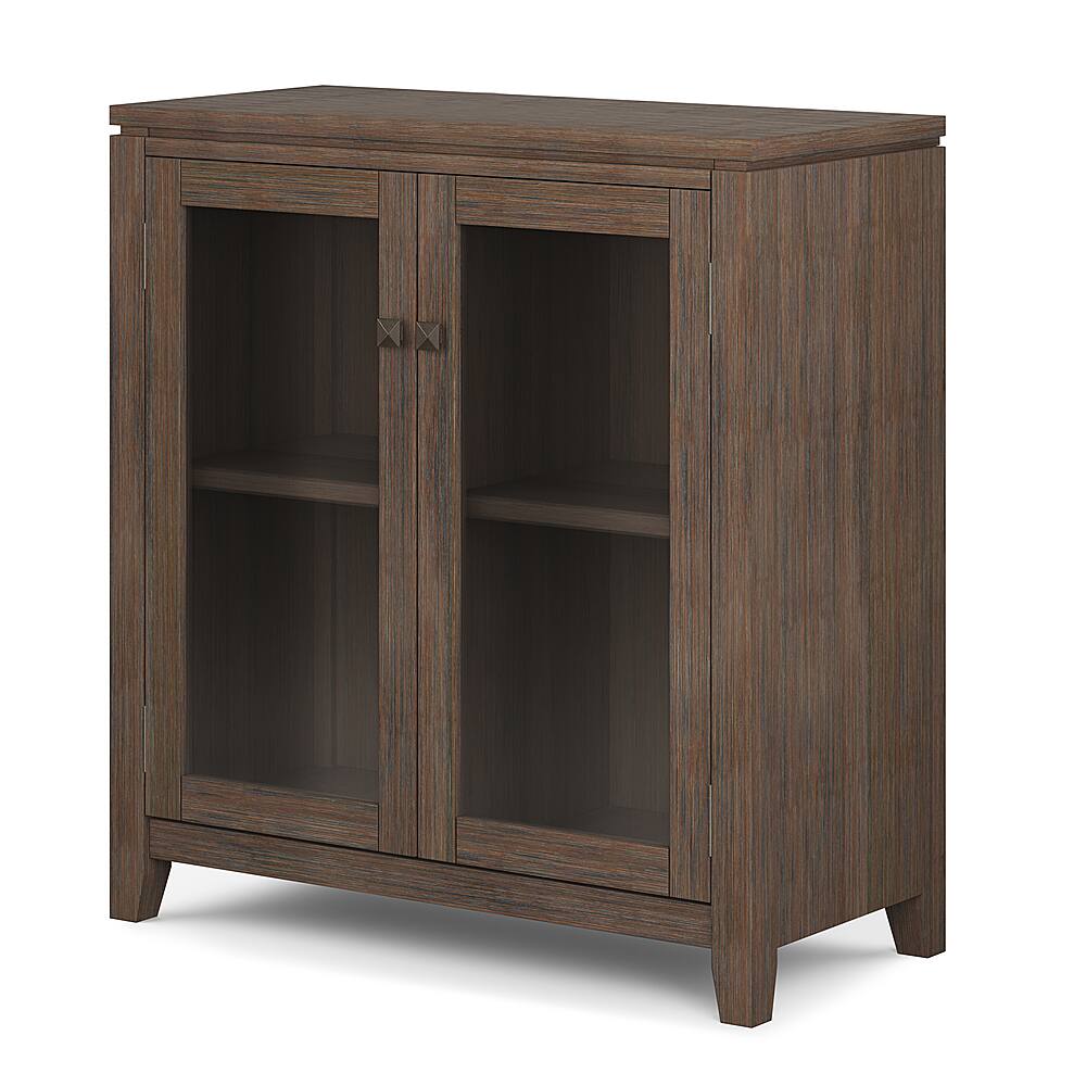 Angle View: Simpli Home - Cosmopolitan Low Storage Cabinet - Farmhouse Brown