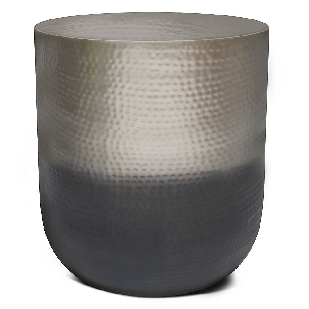 Angle. Simpli Home - Nova Metal Side Table - Silver Ombre.