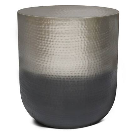 Front. Simpli Home - Nova Metal Side Table - Silver Ombre.