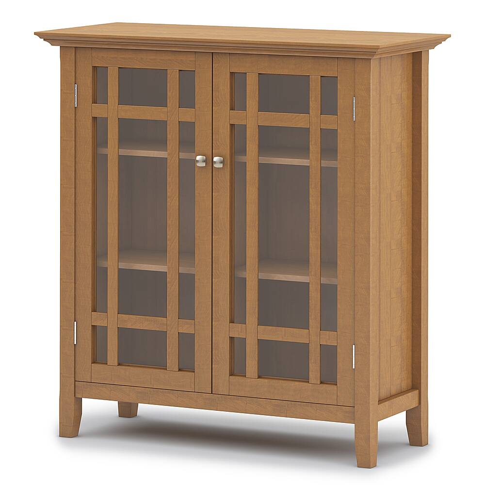 Angle View: Simpli Home - Bedford SOLID WOOD 39 inch Wide Transitional Medium Storage Cabinet in - Light Golden Brown