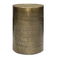 Simpli Home - Corbin Metal Side Table - Hammered Antique Gold - Front_Zoom