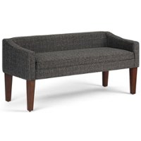 Simpli Home - Parris Upholstered Bench - Dark Grey - Front_Zoom