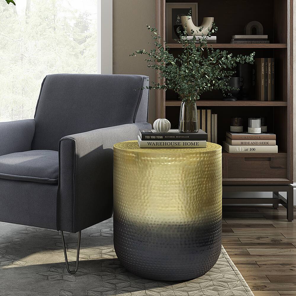 Angle View: Simpli Home - Nova Metal Side Table - Gold Ombre