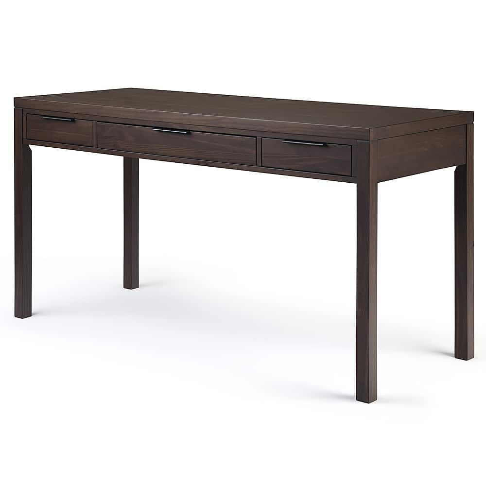 Angle View: Simpli Home - Hollander SOLID WOOD Contemporary 60 inch Wide Desk in - Warm Walnut Brown