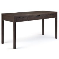 Simpli Home - Hollander solid wood Contemporary 60 inch Wide Desk - Warm Walnut Brown - Front_Zoom