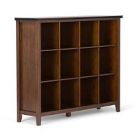 Simpli Home - Artisan solid wood 48 in x 57 in 12 Cube Storage - Russet Brown - Front_Zoom