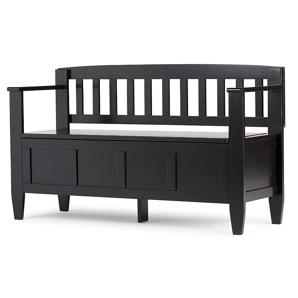 Angle View: Simpli Home - Brooklyn Entryway Storage Bench - Black