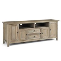 Simpli Home - Amherst solid wood 72 in Wide TV Media Stand & For TVs up to 80 inches - Distressed Grey - Front_Zoom