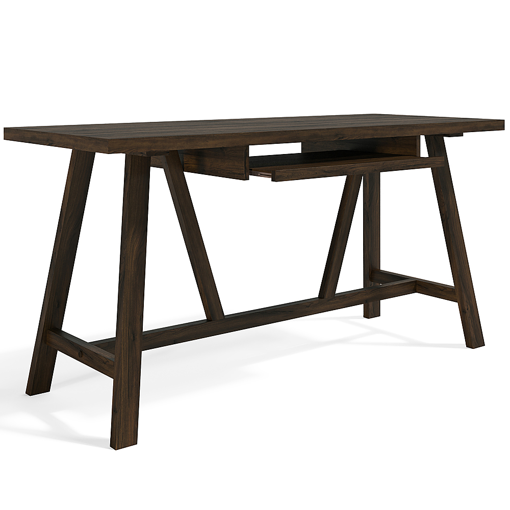 Simpli Home Dylan solid wood Industrial 60 inch Wide Writing Office Desk  Dark Tobacco Brown AXCDLN-08TB - Best Buy