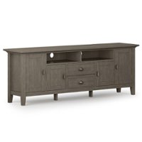 Simpli Home - Redmond Solid Wood 72 inch Wide Transitional TV Media Stand For TVs up to 80 inches - Farmhouse Grey - Front_Zoom