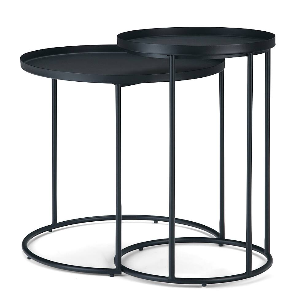 Angle View: Simpli Home - Monet Metal 2 Pc Nesting Table - Black