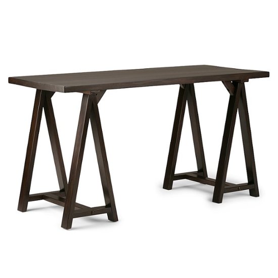 Simpli Home - Sawhorse Writing Desk - Dark Chestnut Brown TODAY ONLY At Best Buy