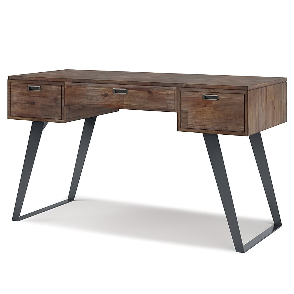 Angle View: Simpli Home - Keaton SOLID ACACIA WOOD Mid Century Modern 54 inch Wide Desk in - Rustic Natural Aged Brown