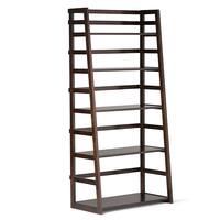 Simpli Home - Acadian Ladder Shelf Bookcase - Brunette Brown - Front_Zoom