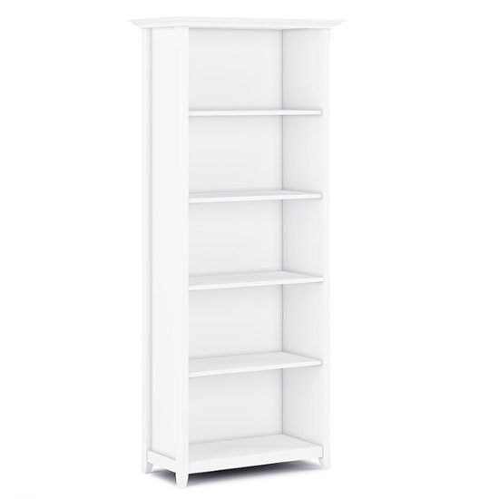 Shelf Bookcase White Axcamh 007w, Five Shelf Bookcase White