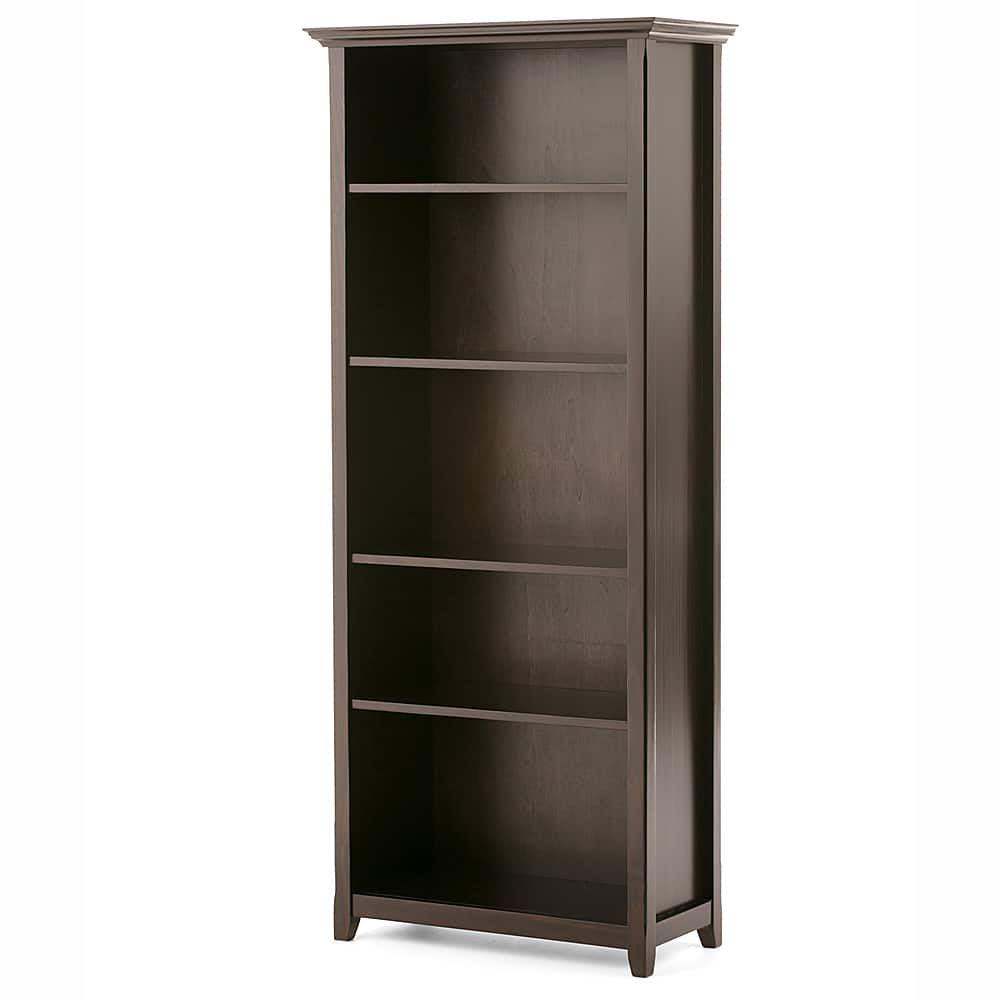 Angle. Simpli Home - Amherst 5 Shelf Bookcase - Hickory Brown.