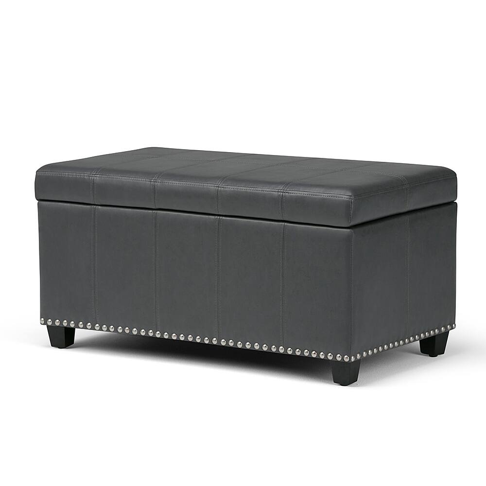 Angle View: Simpli Home - Amelia Storage Ottoman Bench - Stone Grey