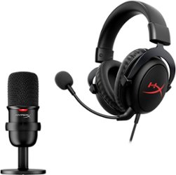 HyperX - SoloCast Wired USB Condensor Microphone and Cloud Core Wired 7.1 Surround Sound Gaming Headset - Streamer Starter Pack - Front_Zoom