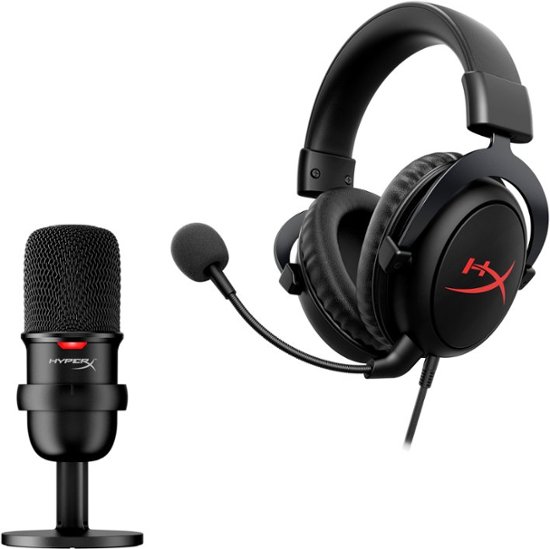 Front Zoom. HyperX - Streamer Starter Pack – SoloCast USB Microphone and Cloud Core Gaming Headset with DTS.