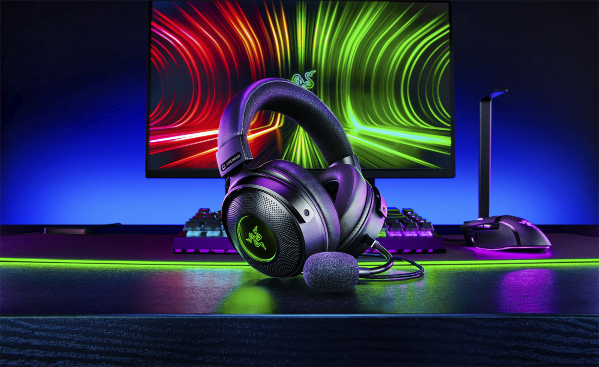 Razer Kraken V3 X Gaming Headset: 7.1 Surround Sound - Triforce 40mm  Drivers - HyperClear Bendable Cardioid Mic - Chroma RGB Lighting - for PC 