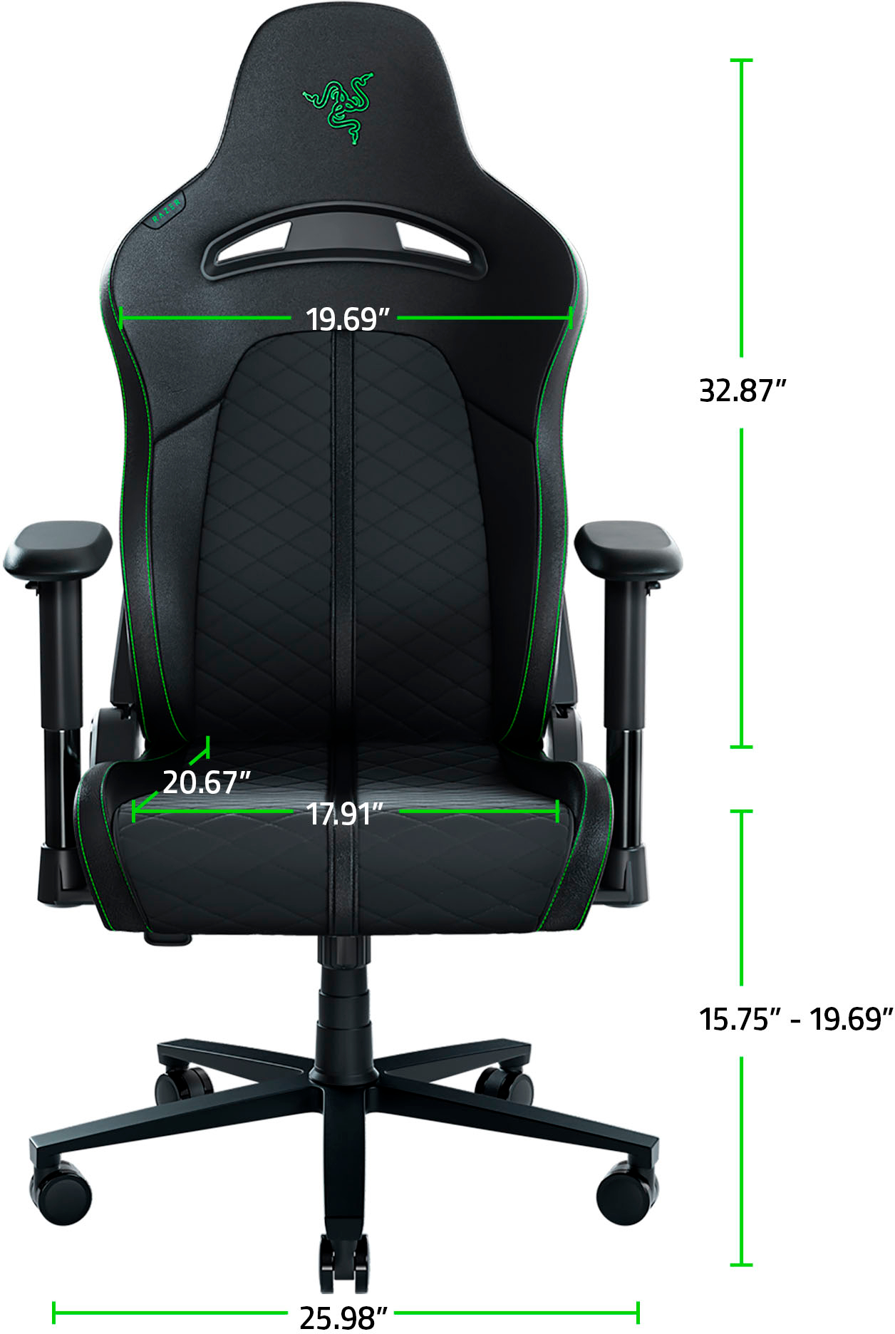 Angle View: Razer - Enki X Essential Gaming Chair for All-Day Comfort - Black/Green