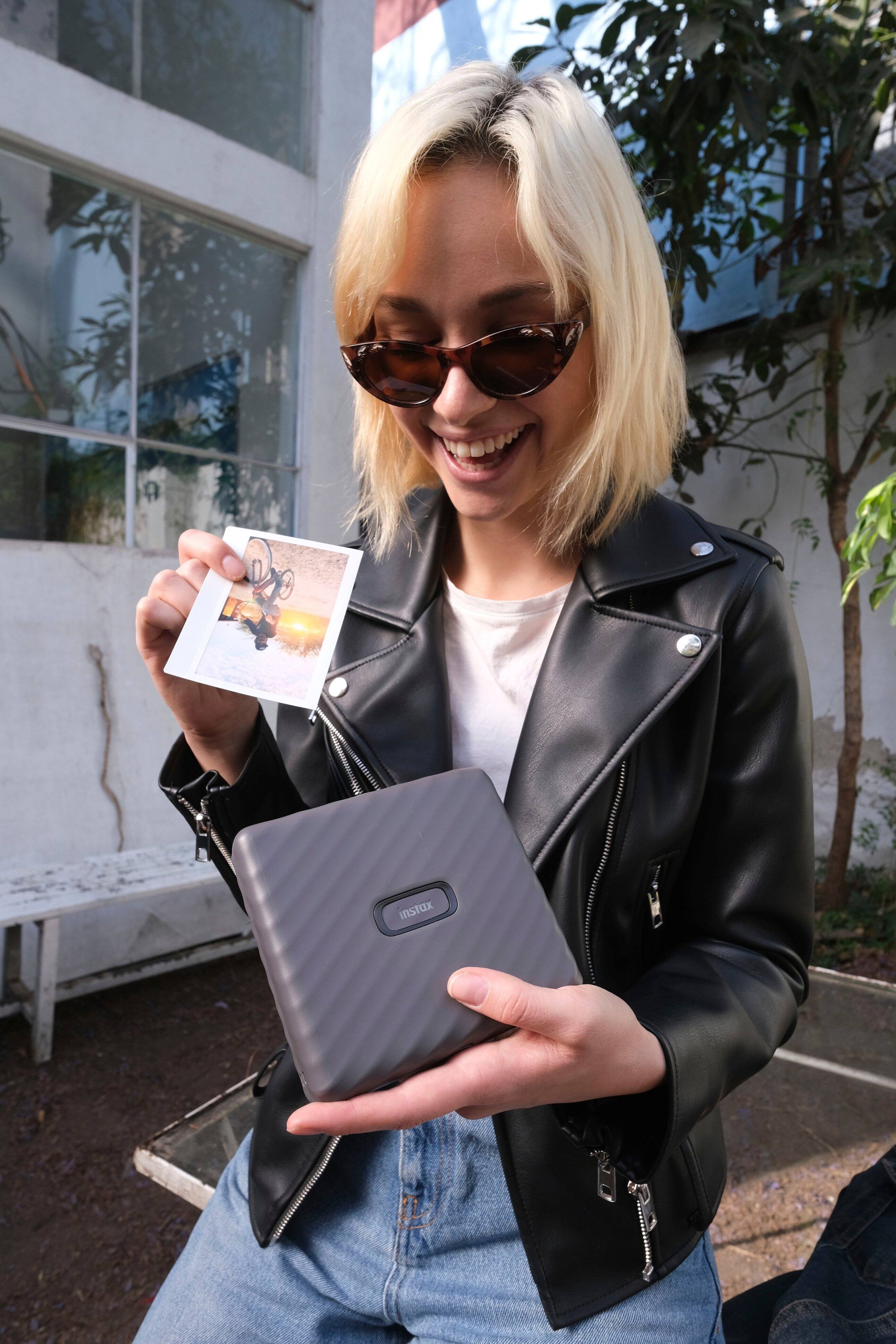 Alt View 16. Fujifilm - Instax Link Wide Wireless Photo Printer - Mocha Gray.