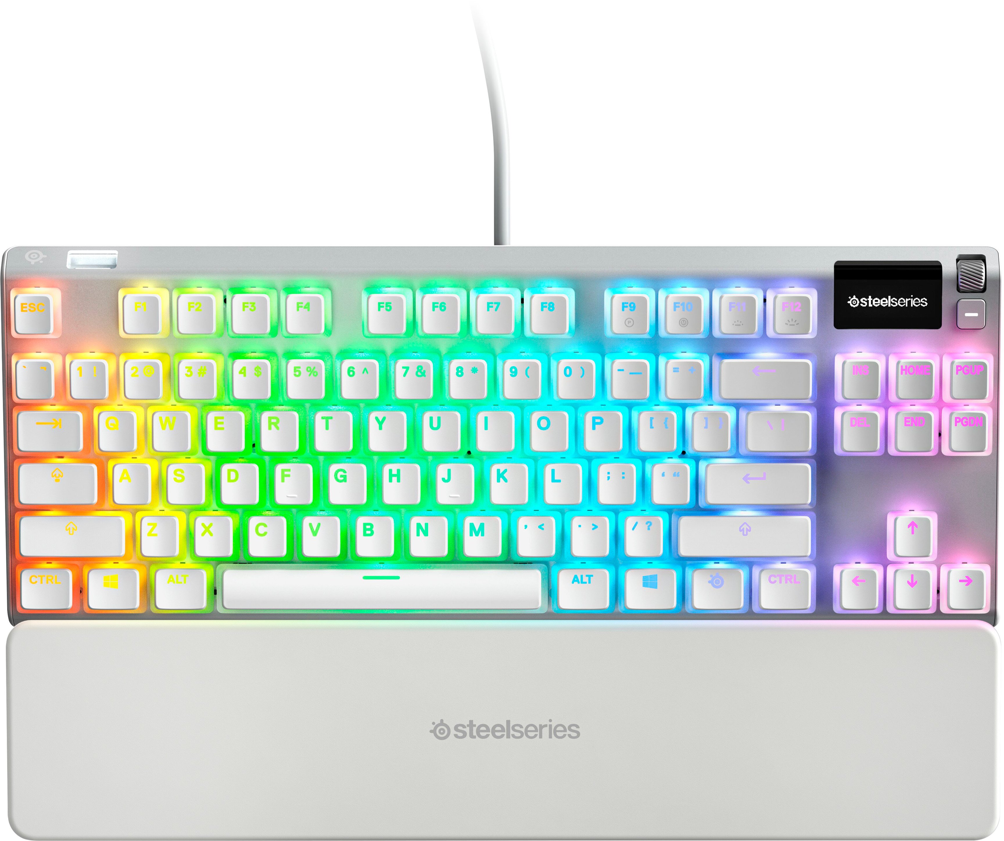 Best Buy: SteelSeries Apex 7 Ghost TKL Wired Red Linear Gaming Keyboard with RGB Backlighting White 64656