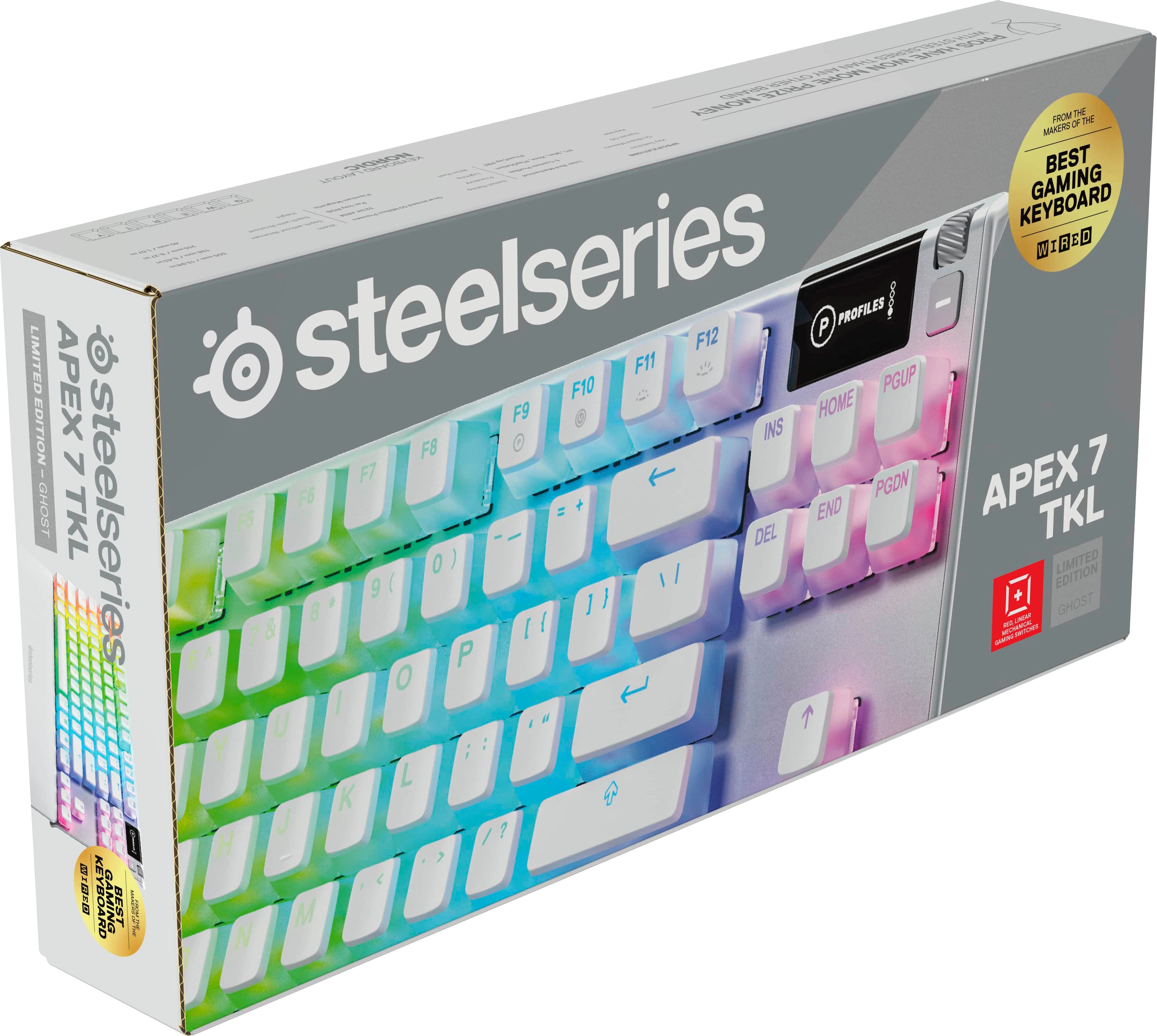 SteelSeries Apex 7 Ghost TKL Wired Mechanical Red Linear Gaming Keyboard  with RGB Backlighting White 64656 - Best Buy