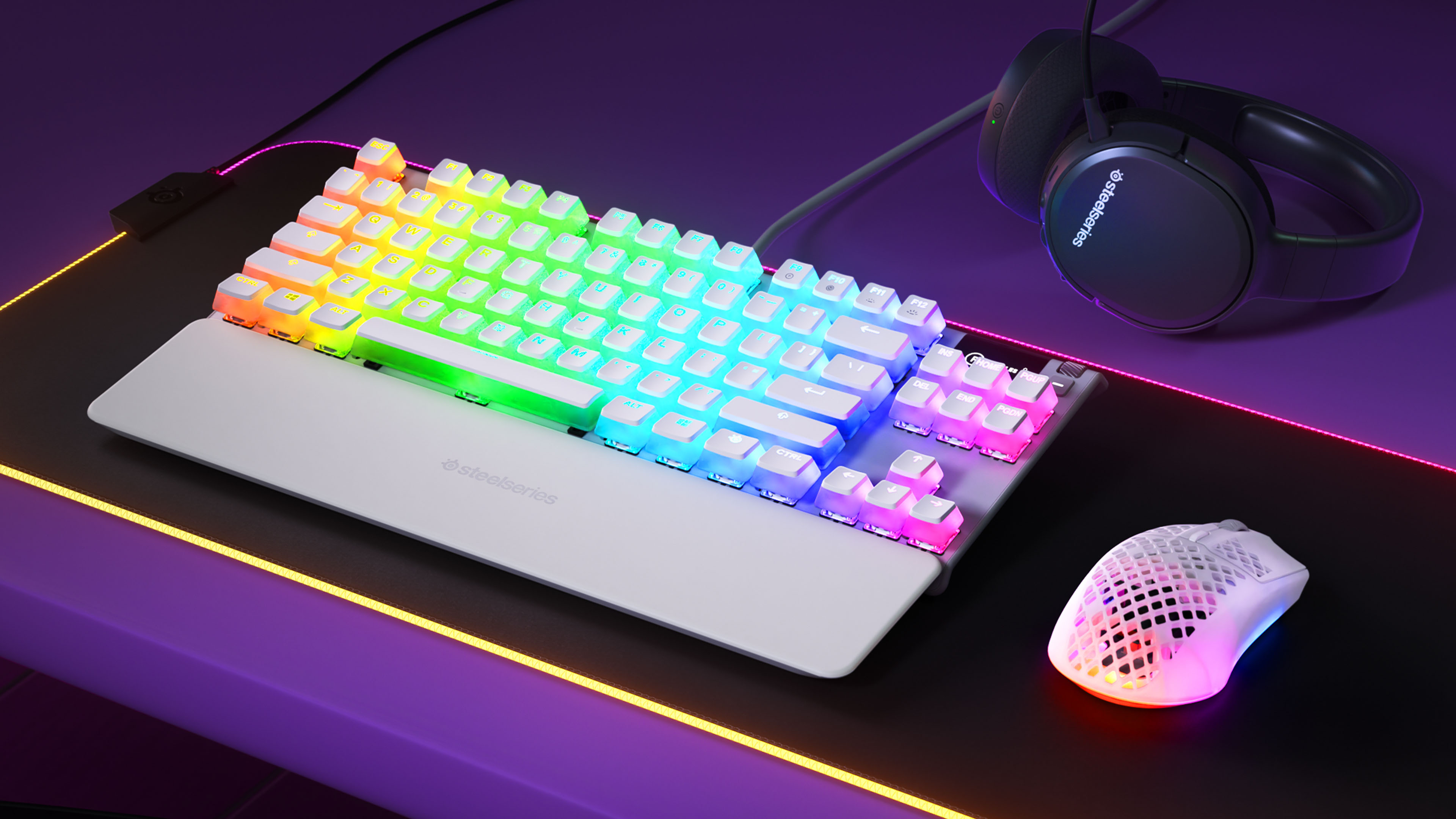 SteelSeries Apex 7 Ghost TKL Wired Mechanical Red Linear Gaming Keyboard  with RGB Backlighting White 64656 - Best Buy